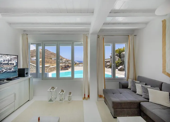 In Mykonos With Sea View And Pool Kalafatis